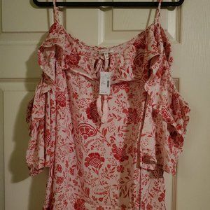 Gorgeous Floral Cold Shoulder Top